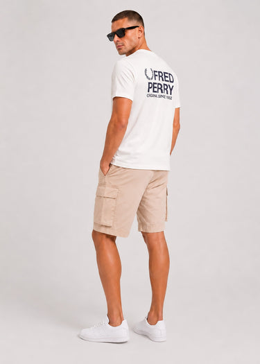 Fred Perry T-shirts Back print fred perry text t-shirt - snow white