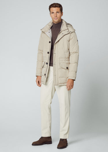 Hackett London Jassen Long hooded puffer - rope