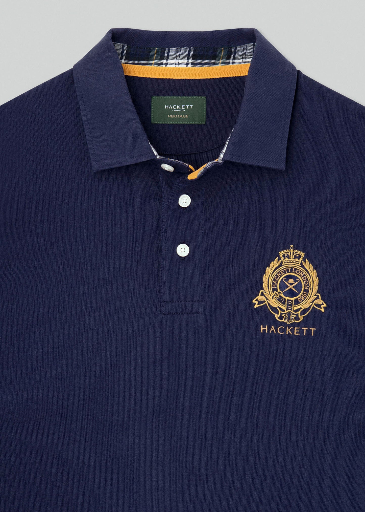 Hackett London Longsleeve Polo's Heritage logo rugby - navy