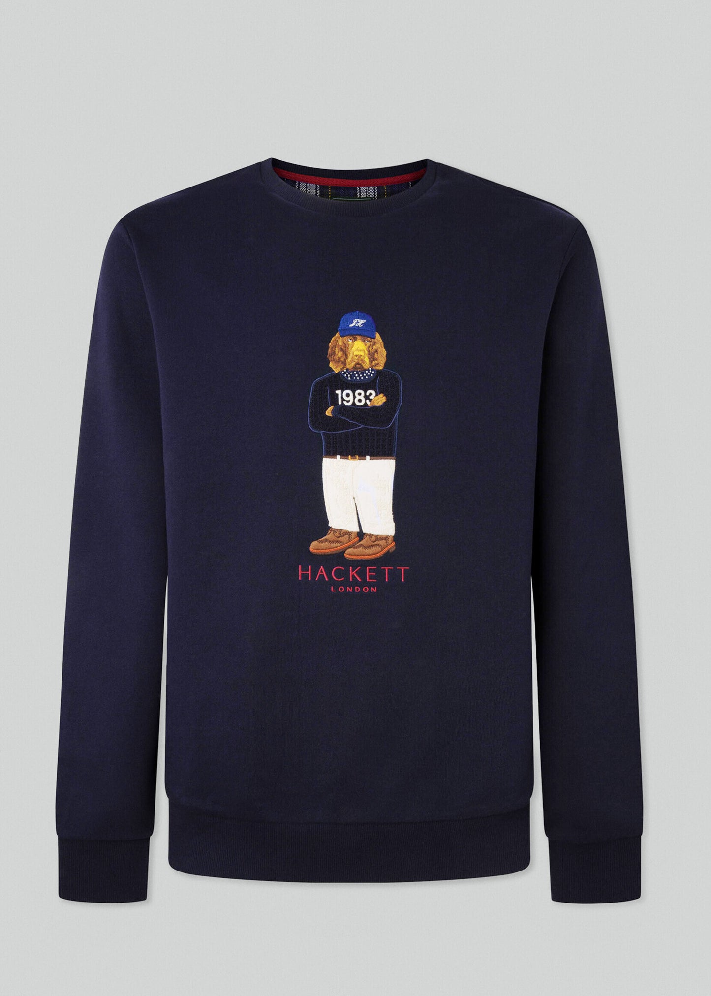 Hackett London Truien Harry logo crew - navy
