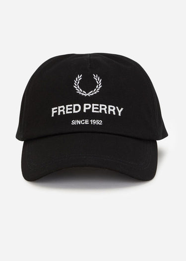 Fred Perry Petten Cotton canvas branded cap - black