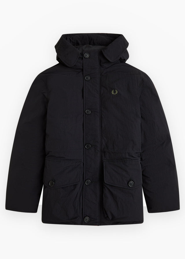 Fred Perry Jassen Padded patch pocket parka - black