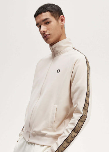 Fred Perry Vesten Contrast tape track jacket - oatmeal shaded stone