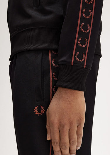 Fred Perry Vesten  Contrast tape track jacket - black whisky brown