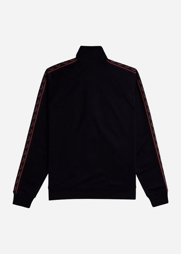 Fred Perry Vesten  Contrast tape track jacket - black whisky brown