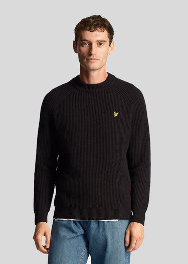 Lyle & Scott Truien Shaker stitch mock neck - jet black