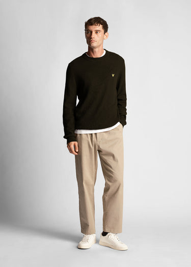 Lyle & Scott Truien  Grid knit crew neck jumper - mountain moss