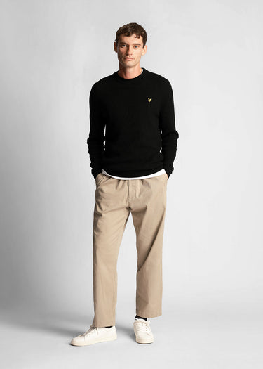 Lyle & Scott Truien  Grid knit crew neck jumper - jet black