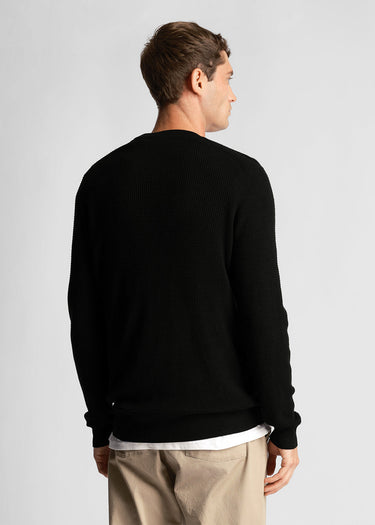 Lyle & Scott Truien  Grid knit crew neck jumper - jet black