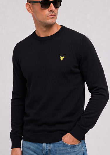 Lyle & Scott Truien Cotton merino crew neck jumper - jet black