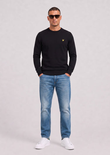 Lyle & Scott Truien Cotton merino crew neck jumper - jet black