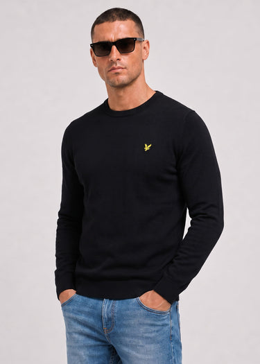 Lyle & Scott Truien Cotton merino crew neck jumper - jet black