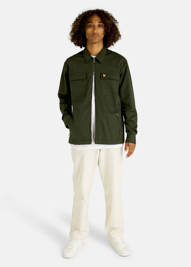Lyle & Scott Overshirts Cotton twill overshirt - mountain moss