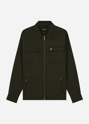 Lyle & Scott Overshirts Cotton twill overshirt - mountain moss