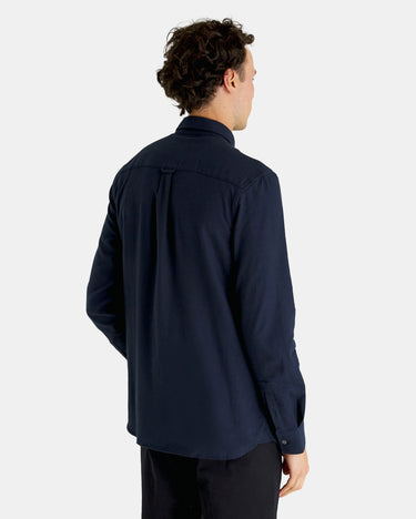 Lyle & Scott Overhemden Plain flannel shirt - dark navy