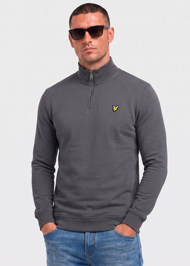 Loopback quarter zip sweat - gunmetal