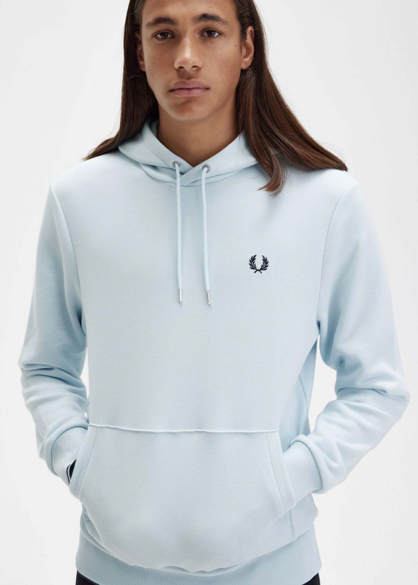 Fred Perry Hoodies Tipped hooded sweatshirt - light ice