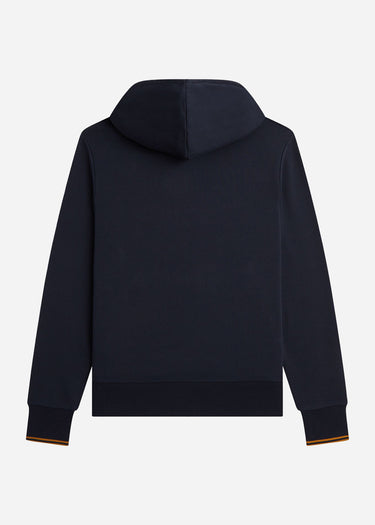 Fred Perry Hoodies Tipped hooded sweatshirt - navy dark caramel