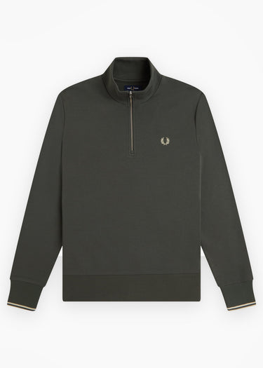 Fred Perry Truien Half zip sweatshirt - field green oatmeal