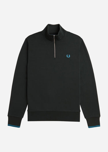Fred Perry Truien  Half zip sweatshirt - night green runaway bay ocean
