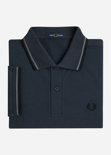 Fred Perry Polo's Twin tipped fred perry shirt - dark airforce stockport blue black
