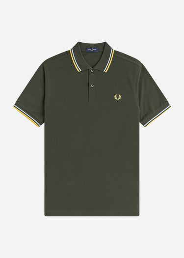 Fred Perry Polo's Twin tipped fred perry shirt - hunting green light ice lenom barley