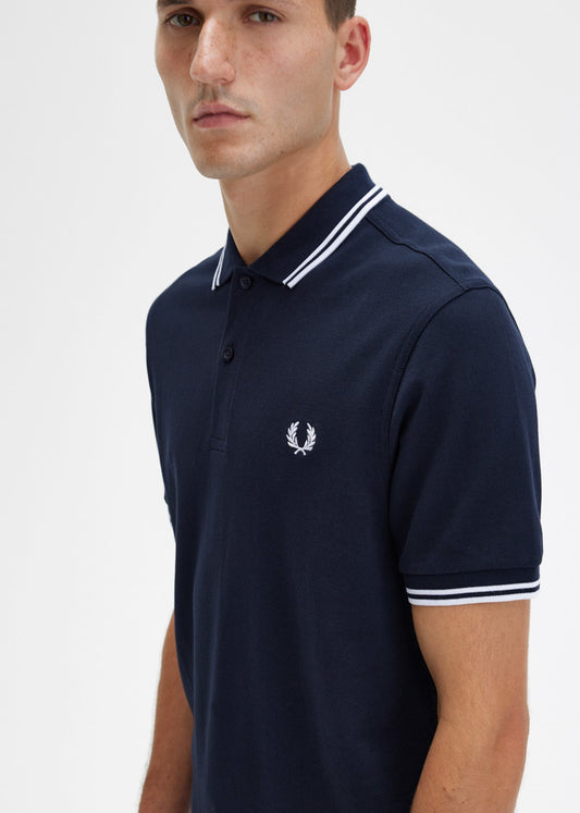 Fred Perry Polo's  Twin tipped Fred Perry shirt - navy white 