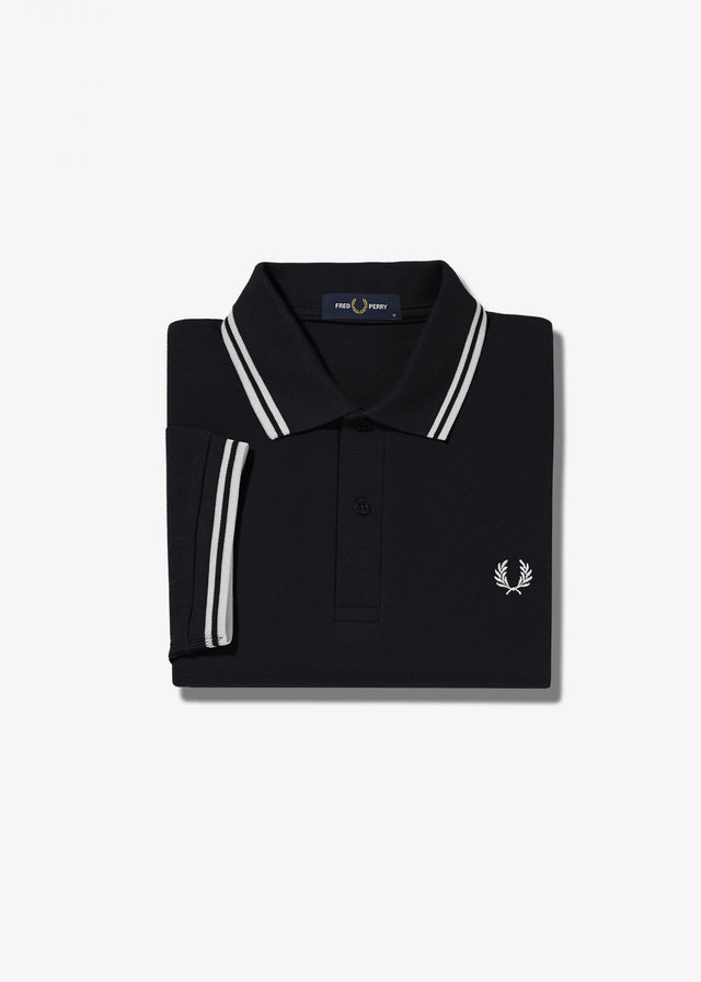 Fred Perry Polo's Twin tipped fred perry shirt - black white white
