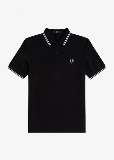 Fred Perry Polo's Twin tipped fred perry shirt - black white white