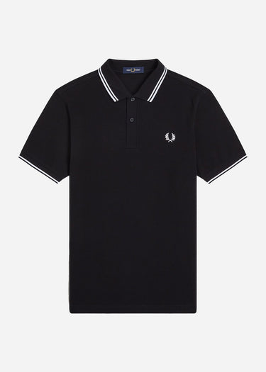 Fred Perry Polo's Twin tipped fred perry shirt - black white white