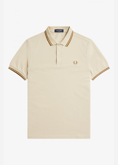 Fred Perry Polo's Twin tipped fred perry shirt - oatmeal