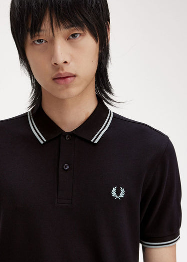 Fred Perry Polo's Twin tipped fred perry shirt - navy-silver blue silver blue