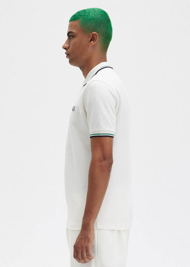 Fred Perry Polo's Twin tipped fred perry shirt - ecru fp green navy