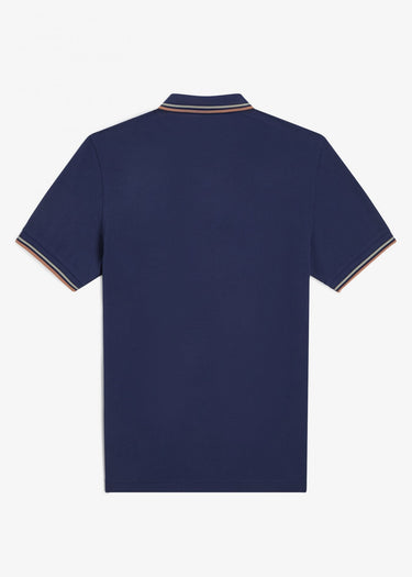 Fred Perry Polo's Twin tipped fred perry shirt - french navy seagrass light rust