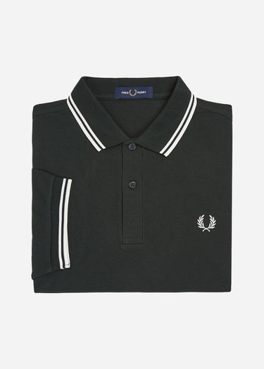 Fred Perry Polo's Twin tipped fred perry shirt - night green snow white snow white