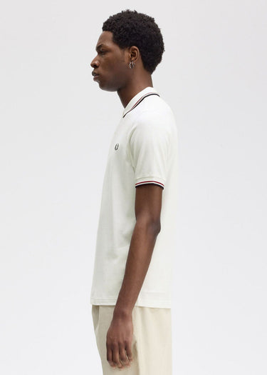 Fred Perry Polo's  Twin tipped fred perry shirt - snow white burnt red navy