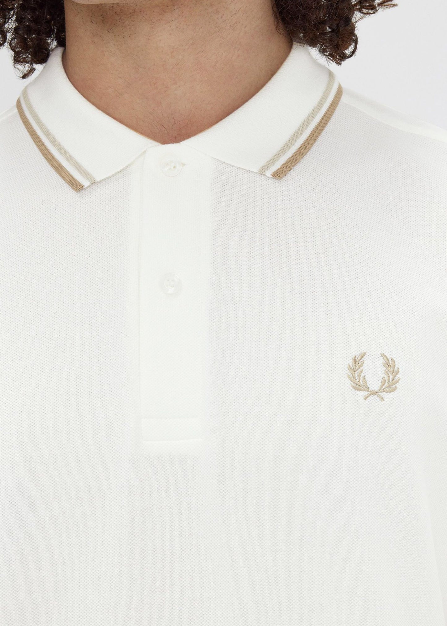 Fred Perry Polo's Twin tipped Fred Perry shirt - snow white oatmeal white stone