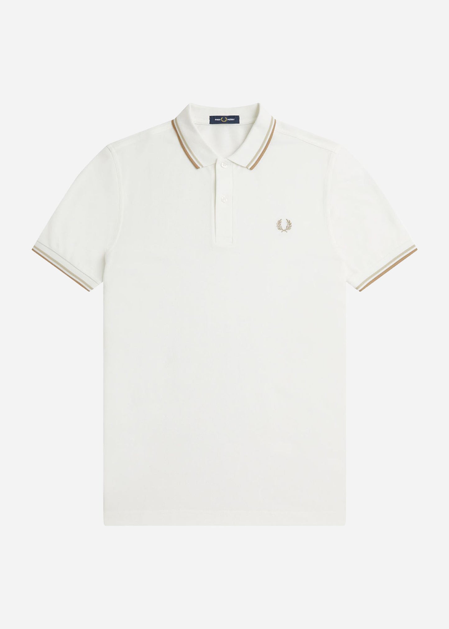 Fred Perry Polo's Twin tipped Fred Perry shirt - snow white oatmeal white stone