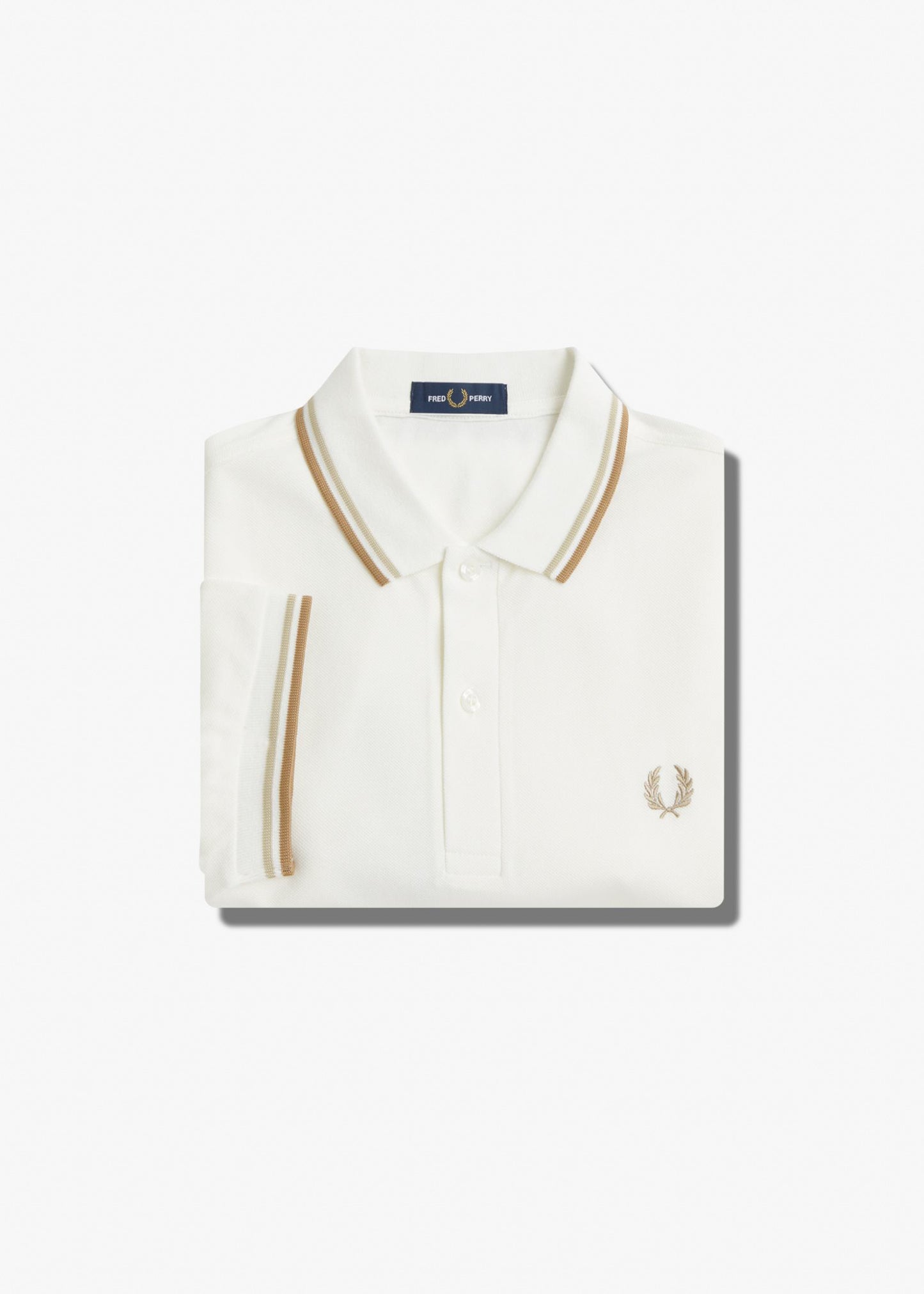 Fred Perry Polo's Twin tipped Fred Perry shirt - snow white oatmeal white stone