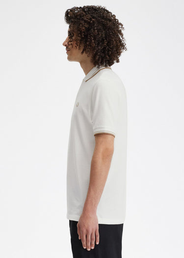 Fred Perry Polo's Twin tipped Fred Perry shirt - snow white oatmeal white stone