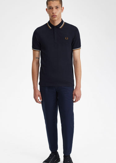 Fred Perry Polo's Twin tipped Fred Perry shirt - navy snow white shsto