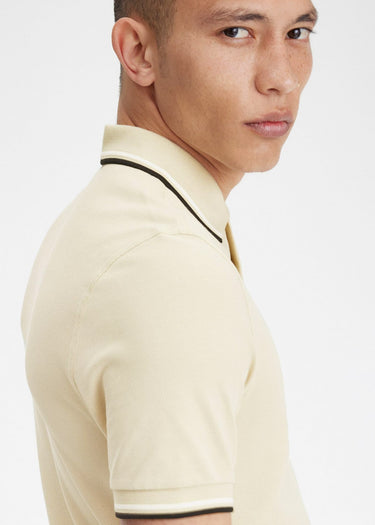 Fred Perry Polo's Twin tipped fred perry shirt - oatmeal ecru blk