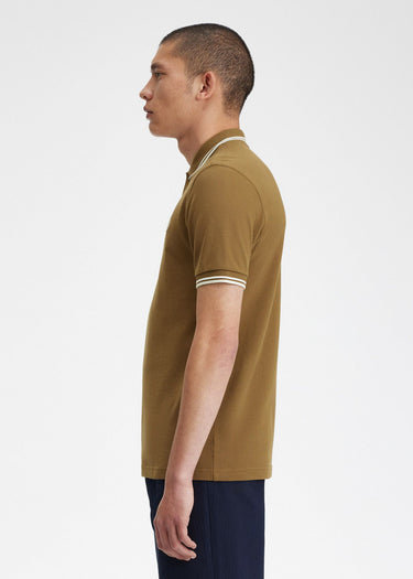 Fred Perry Polo's Twin tipped Fred Perry shirt - shaded stone snow white ecru
