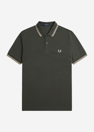 Fred Perry Polo's Twin tipped fred perry shirt - field green oatmeal