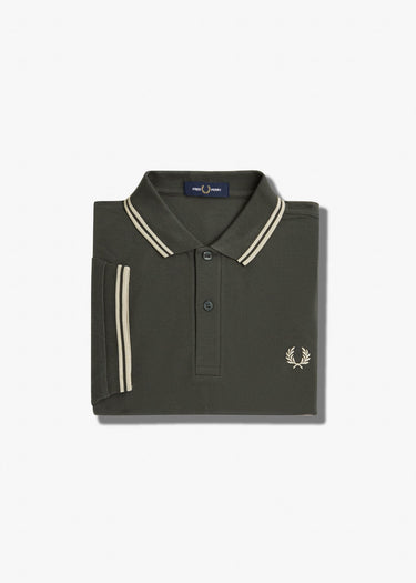 Fred Perry Polo's Twin tipped fred perry shirt - field green oatmeal