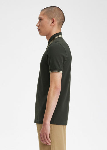 Fred Perry Polo's Twin tipped fred perry shirt - field green oatmeal