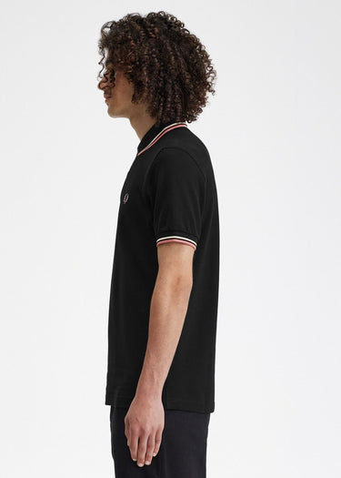 Fred Perry Polo's Twin tipped fred perry shirt - black ecru