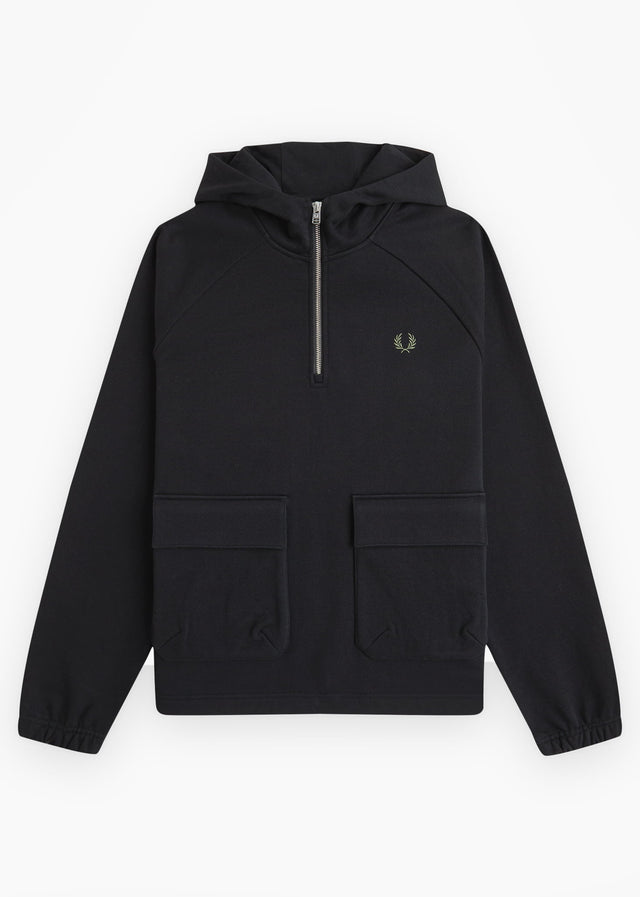 Fred Perry Hoodies Hooded smock sweatshirt - black