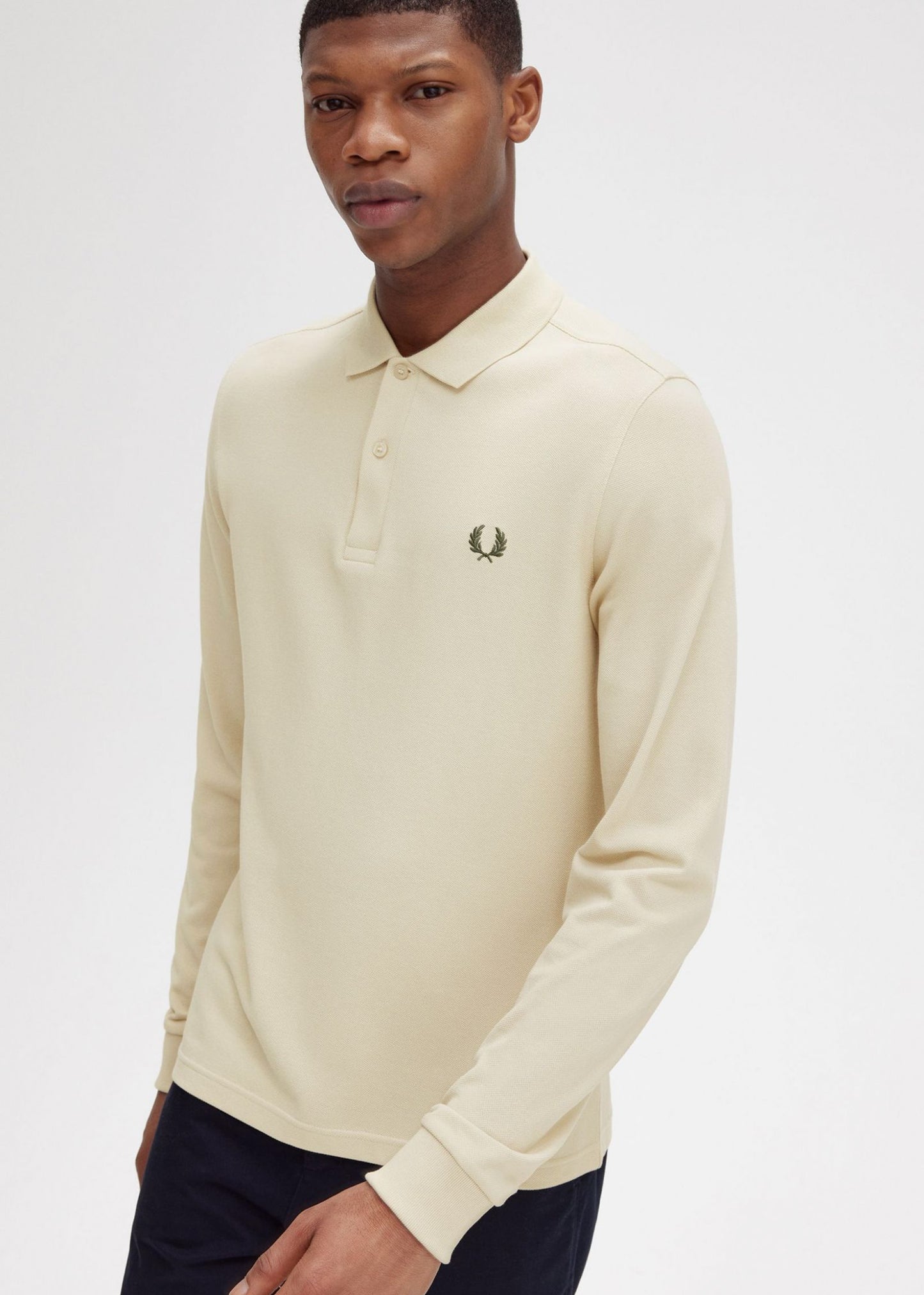 Fred Perry Longsleeve Polo's LS plain fred perry shirt - oatmeal
