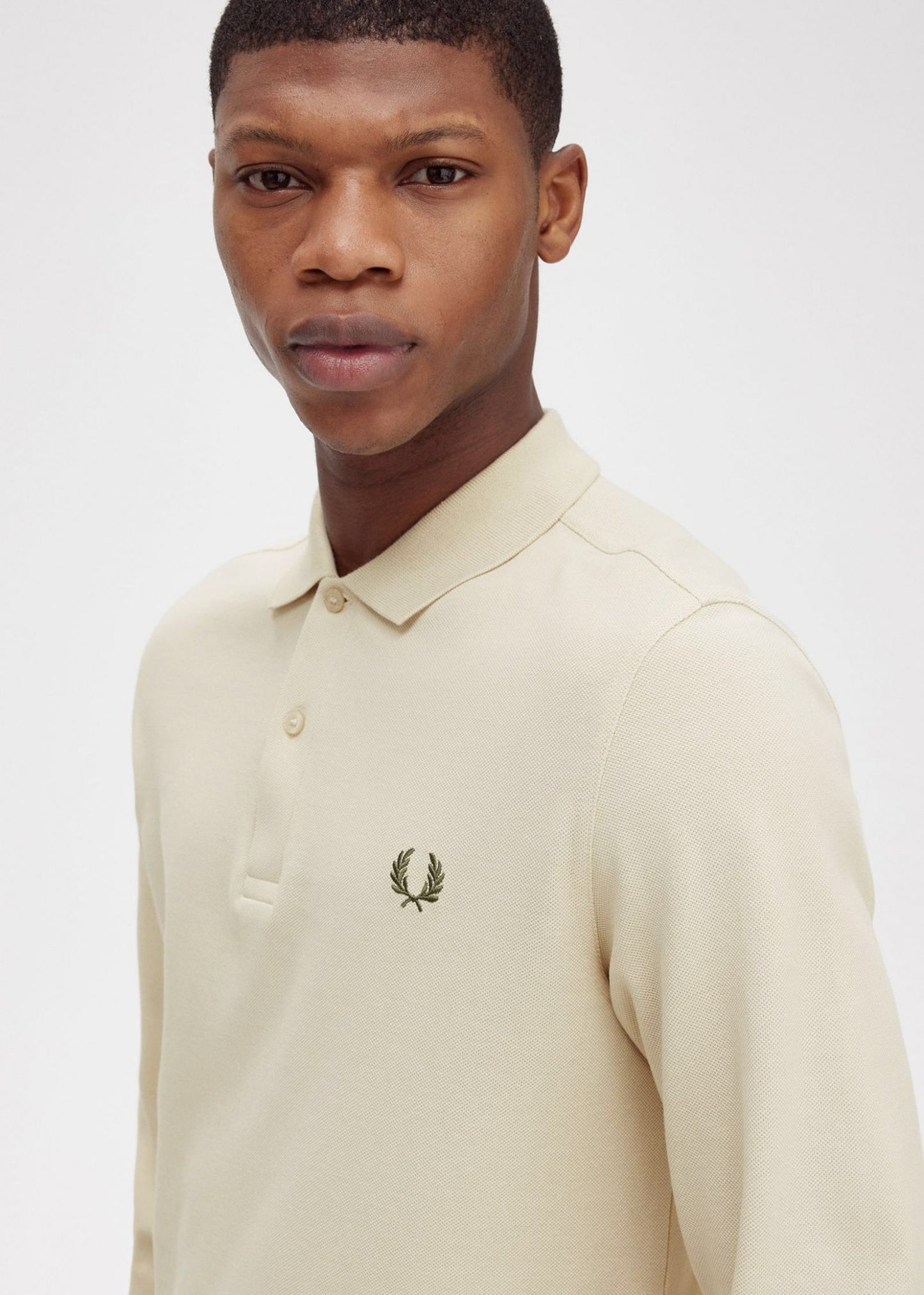 Fred Perry Longsleeve Polo's LS plain fred perry shirt - oatmeal